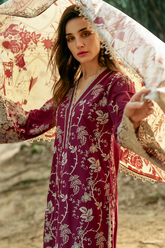 IMAGE - 3PC LAWN EMBROIDERED SHIRT WITH MANAAR PRINTED DUPATTA AND TROUSER - HZG2115
